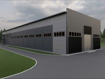 Производственный цех с АБК из сэндвич-панелей