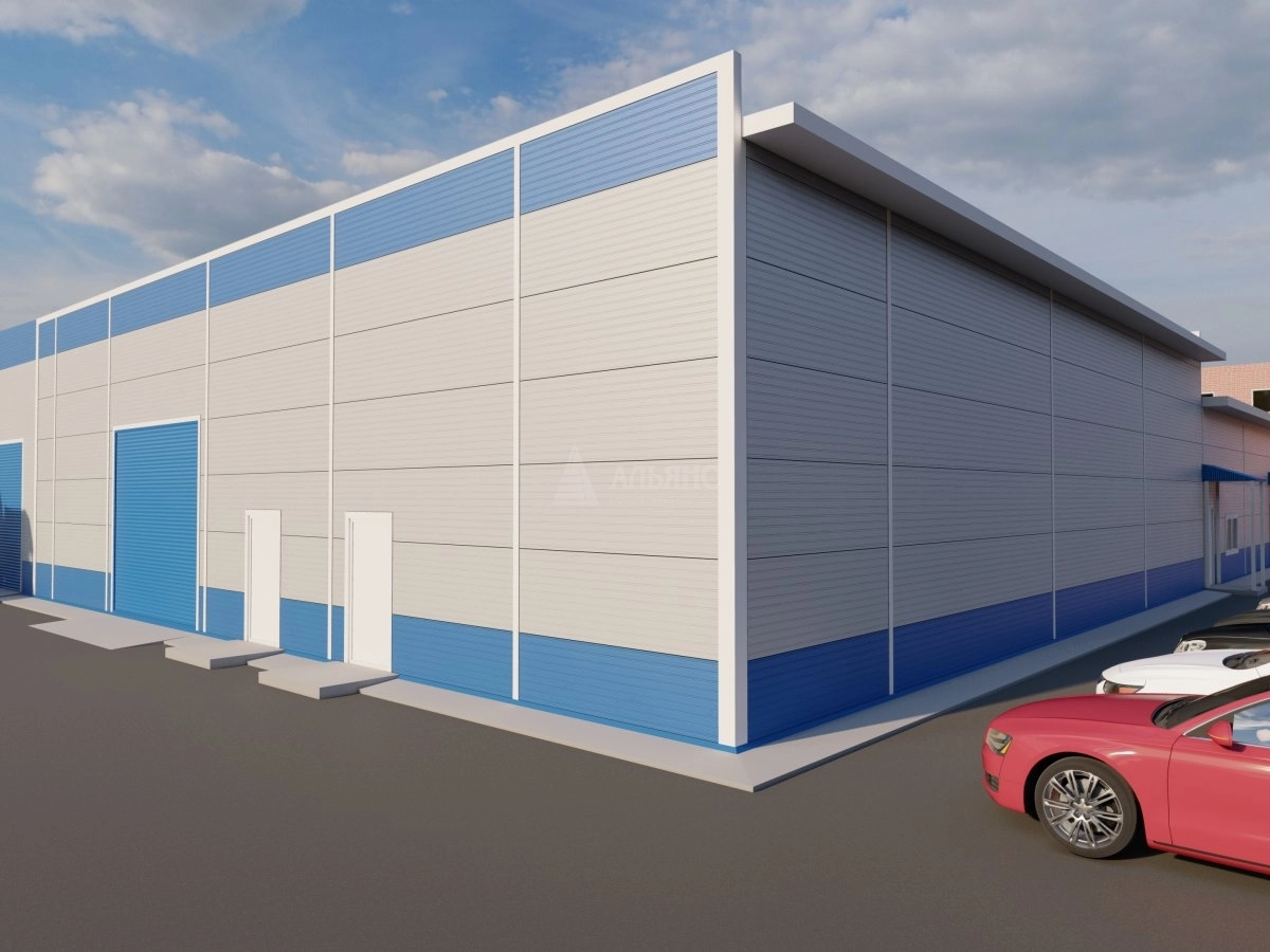 3D визуализация Ангар-склад из сэндвич-панелей - фото 4