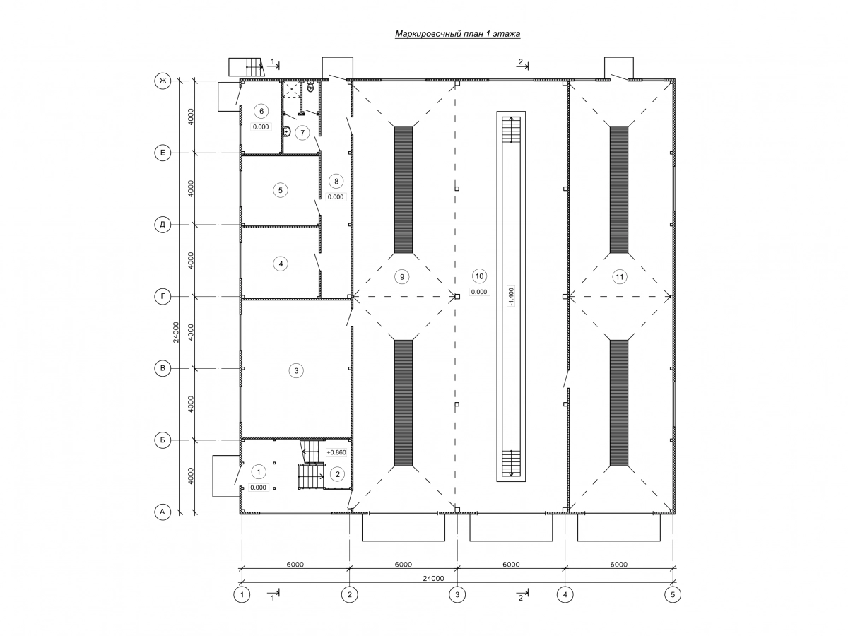 Планировка СТО с АБК из сэндвич-панелей -  фото 1