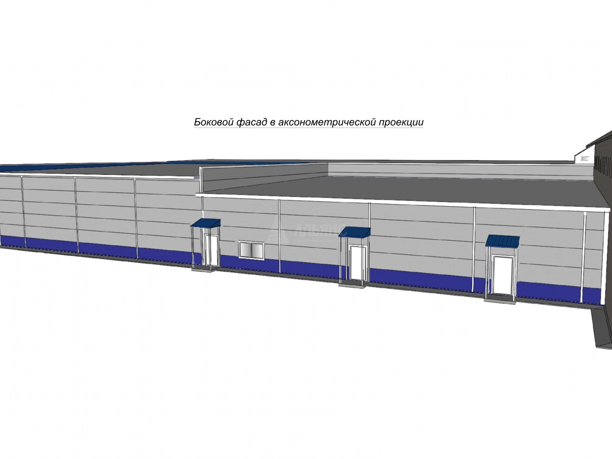 3D визуализация Ангар-склад из сэндвич-панелей - фото 7