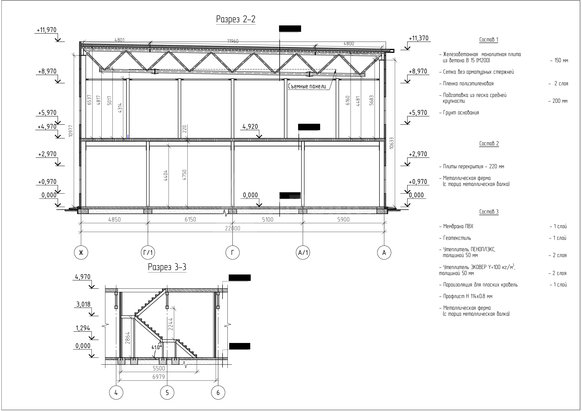 Планировка Здание склада с АБК из сэндвич-панелей -  фото 4